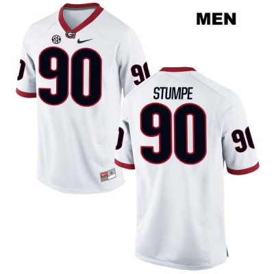 Men's Georgia Bulldogs NCAA #90 Tanner Stumpe Nike Stitched White Authentic College Football Jersey AFT8854IJ